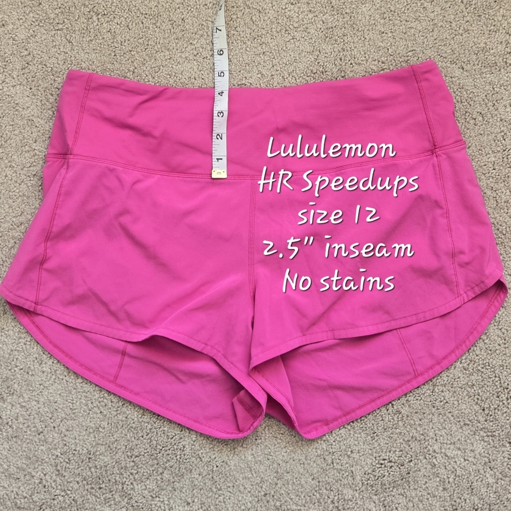 Lululemon speed up short size, HR, size 12